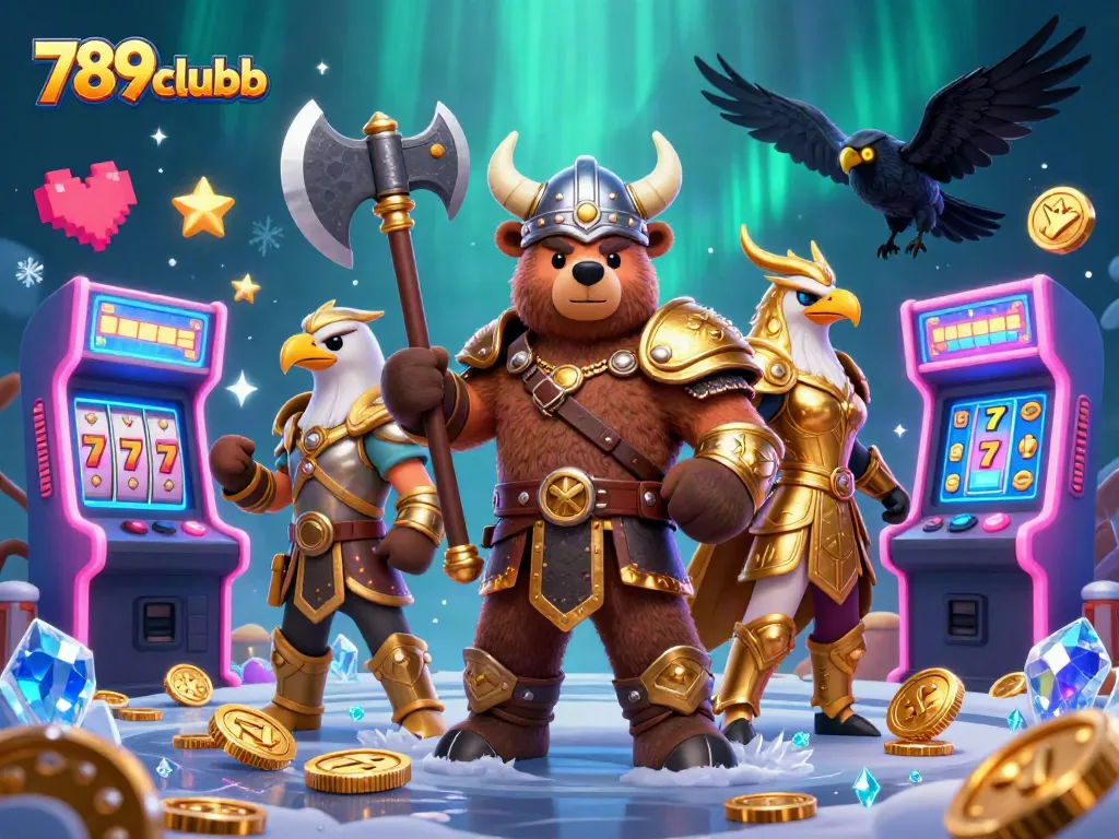 Experience thrilling gameplay at 789clubb with dynamic characters and casino elements all around.