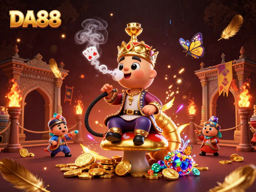 Experience top-tier excitement with DA88's dynamic gambling scene featuring vibrant characters and immersive elements.