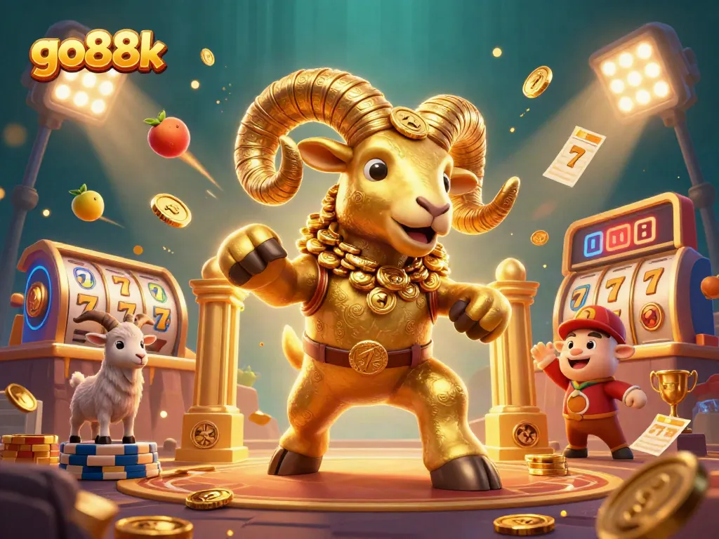 Spin the reels with vibrant go88k elements and captivating characters in a casino-themed scene.