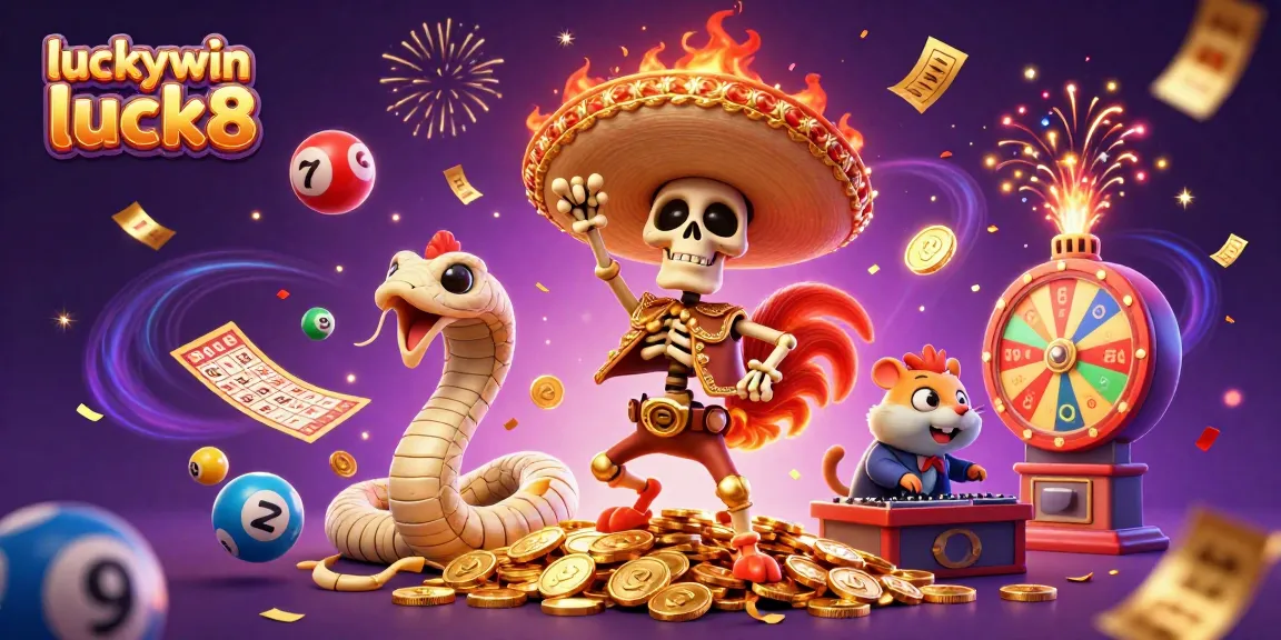 Experience the excitement of luckywin luck8 with a animated celebration of gaming, featuring vibrant characters and thrilling elements.
